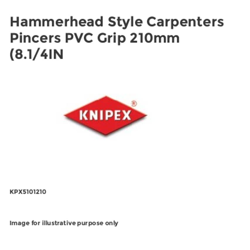Hammerhead Style Carpenters Pincers PVC Grip 210mm (8.1/4IN KPX5101210