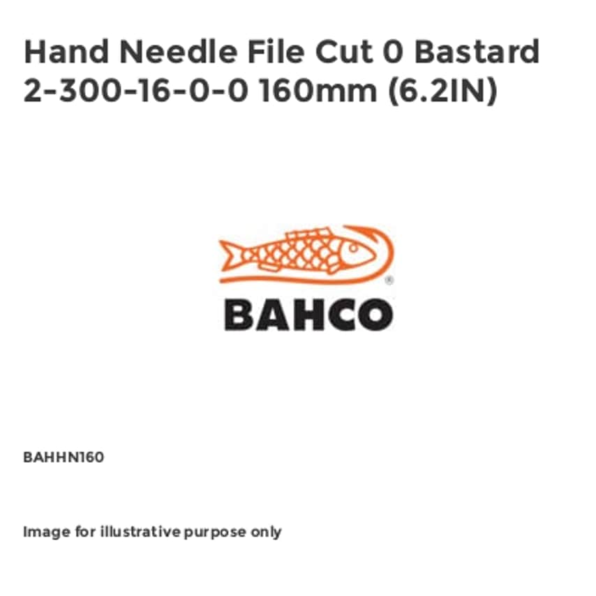 Hand Needle File Cut 0 Bastard 2-300-16-0-0 160mm (6.2IN)