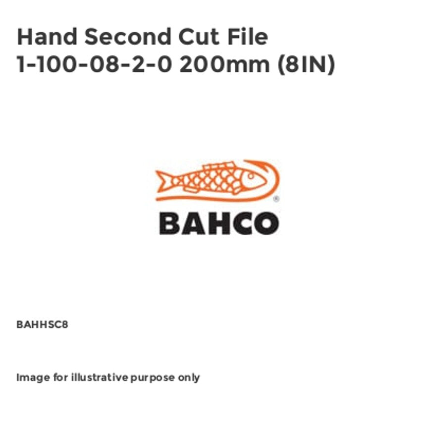 Hand Second Cut File 1-100-08-2-0 200mm (8IN) BAHHSC8
