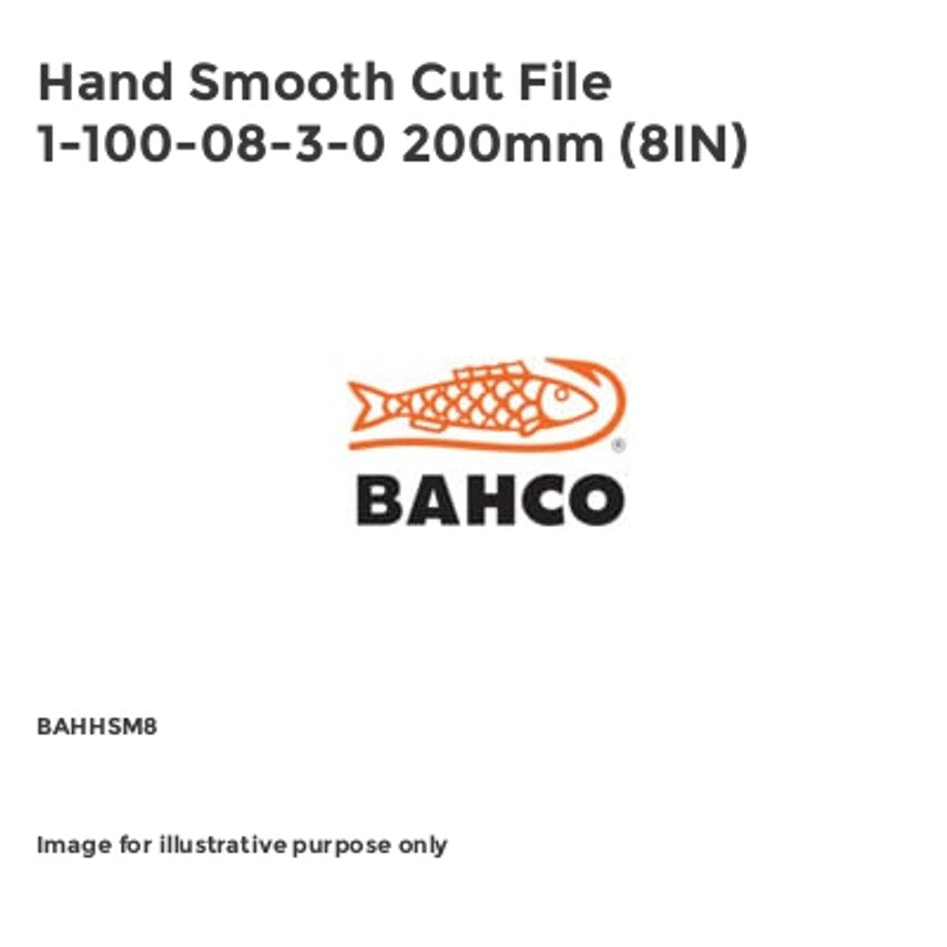Hand Smooth Cut File 1-100-08-3-0 200mm (8IN) BAHHSM8