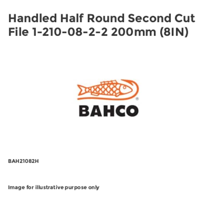 Handled Half Round Second Cut File 1-210-08-2-2 200mm (8IN)