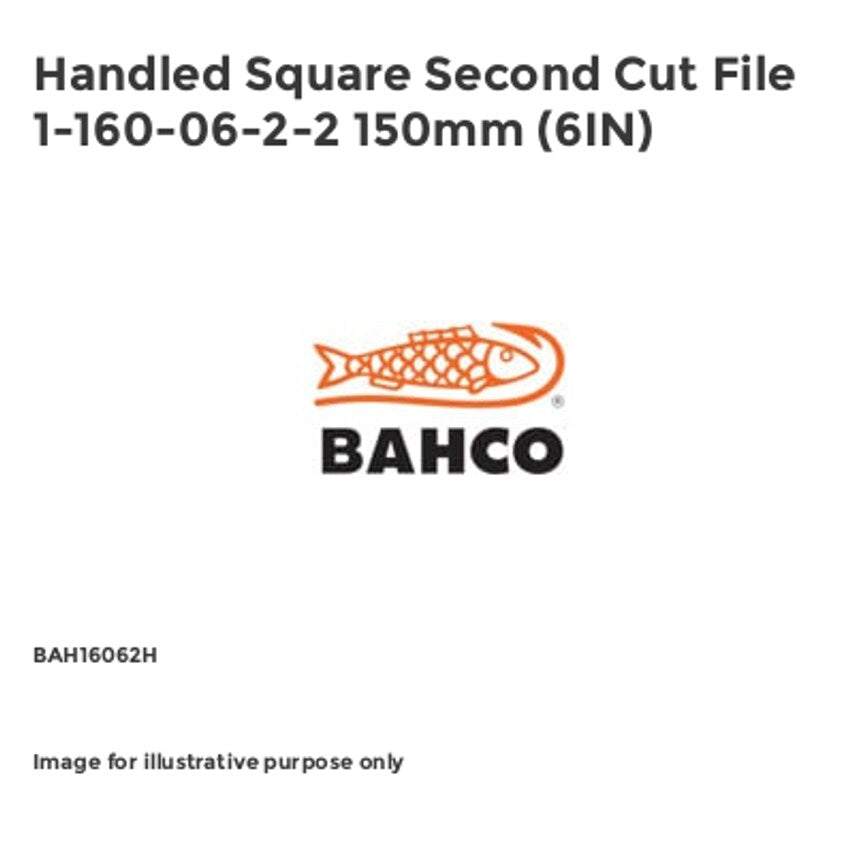 Handled Square Second Cut File 1-160-06-2-2 150mm (6IN)