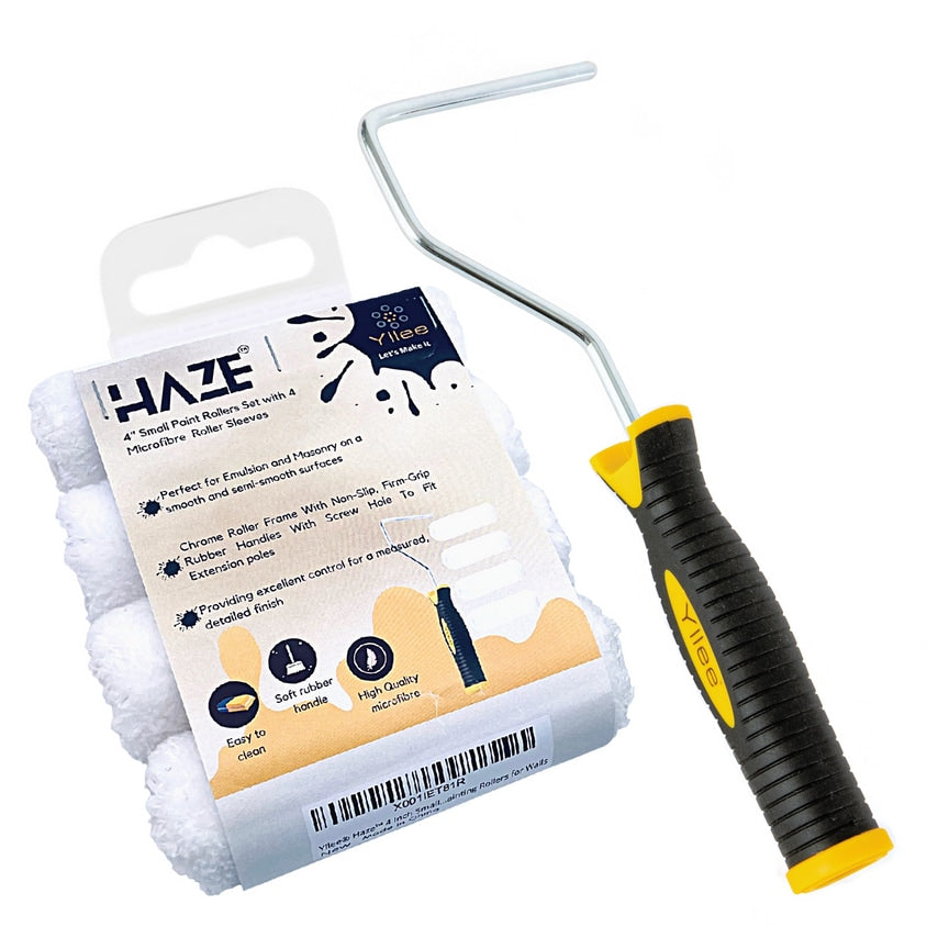 Haze Premium Quality 4in Microfiber Premium Quality Mini Paint Roller Set