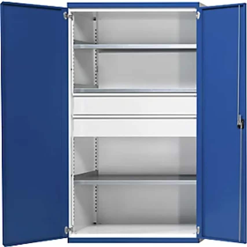 Heavy Duty Cupboard With 3 Shelves, 2 Drawers, HxWxD 1950 X 1084 X 690mm