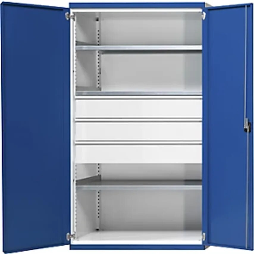 Heavy Duty Cupboard With 3 Shelves, 3 Drawers 180mm, HxWxD 1950 X 1084 X 690mm