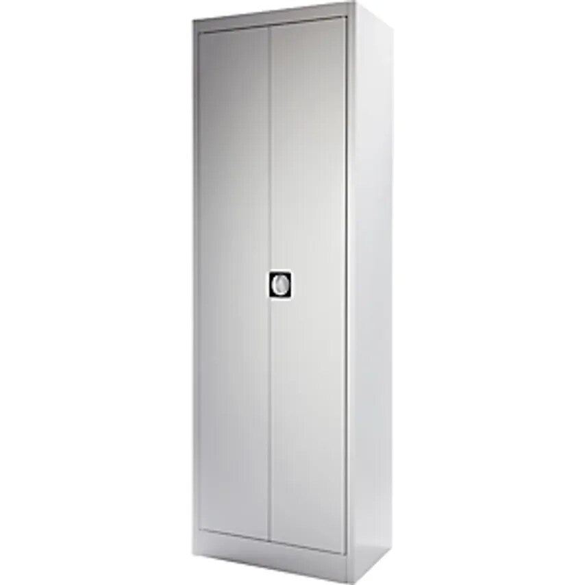 Heavy Duty Double Door Cupboard, HxW 1950 X 600mm, Depth 420mm, Light Grey