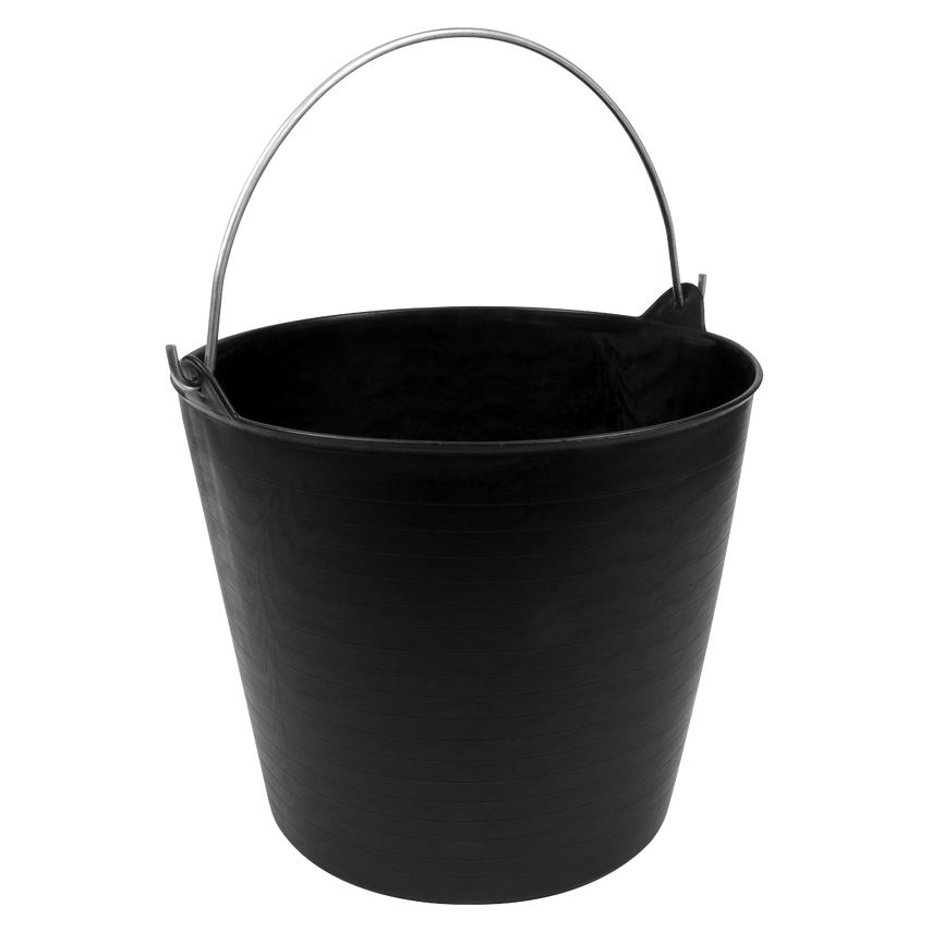 Heavy Duty Flexi Tub 26L with Metal Handle - Black