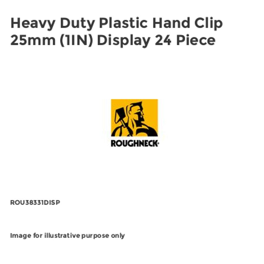 Heavy Duty Plastic Hand Clip 25mm (1IN) Display 24 Piece ROU38331DISP