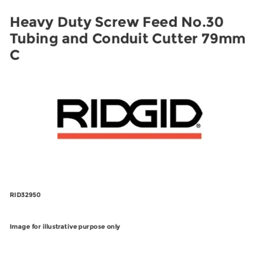 Heavy Duty Screw Feed No.30 Tubing and Conduit Cutter 79mm C RID32950