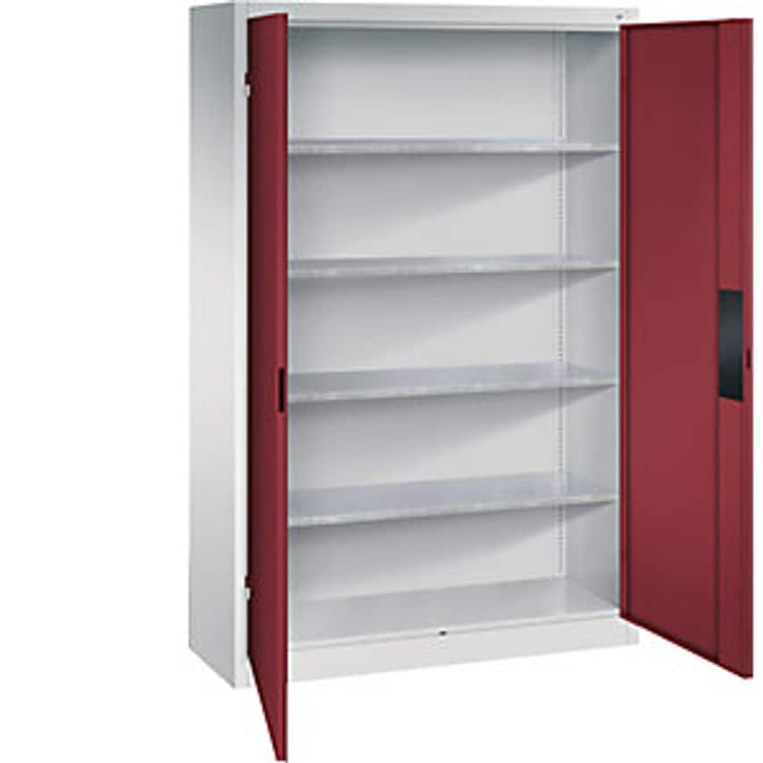 Heavy Duty Workshop Cupboard, Width 1200mm, Depth 400mm, Ruby Red Door
