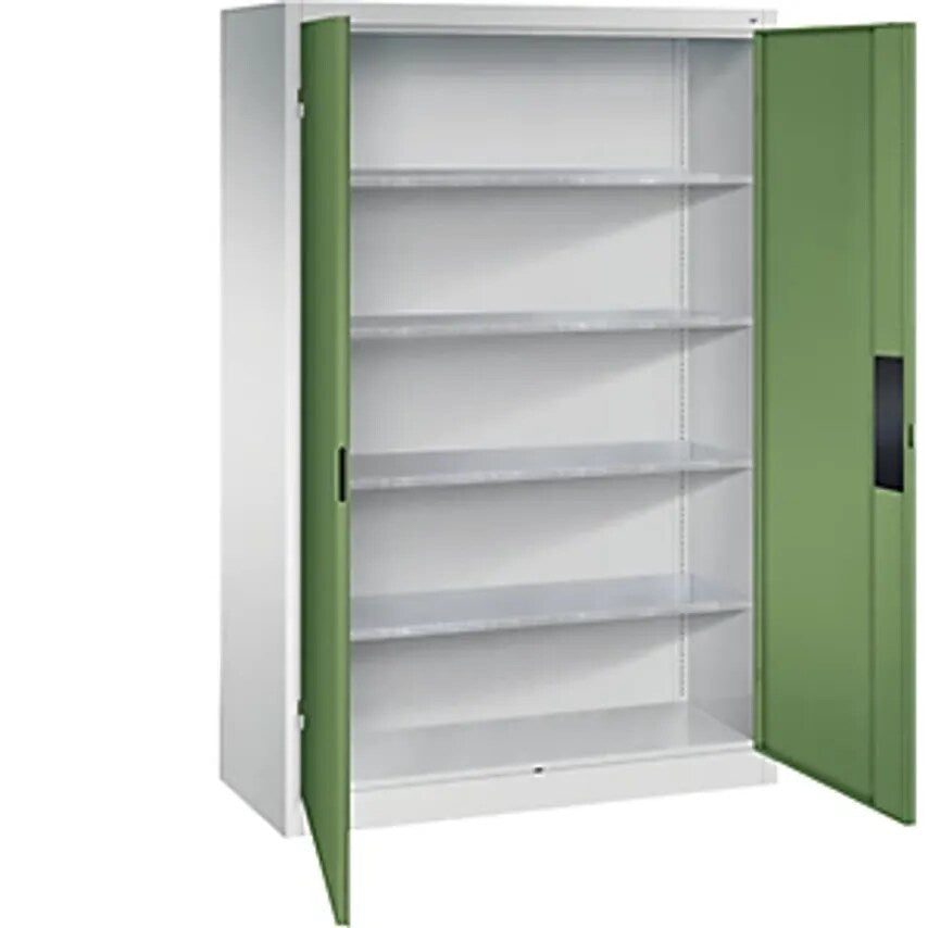 Heavy Duty Workshop Cupboard, Width 1200mm, Depth 500mm, Reseda Green Door