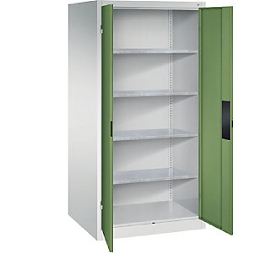 Heavy Duty Workshop Cupboard, Width 930mm, Depth 800mm, Reseda Green Door