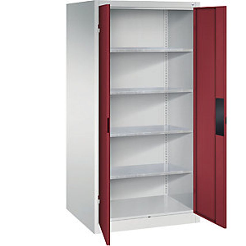 Heavy Duty Workshop Cupboard, Width 930mm, Depth 800mm, Ruby Red Door