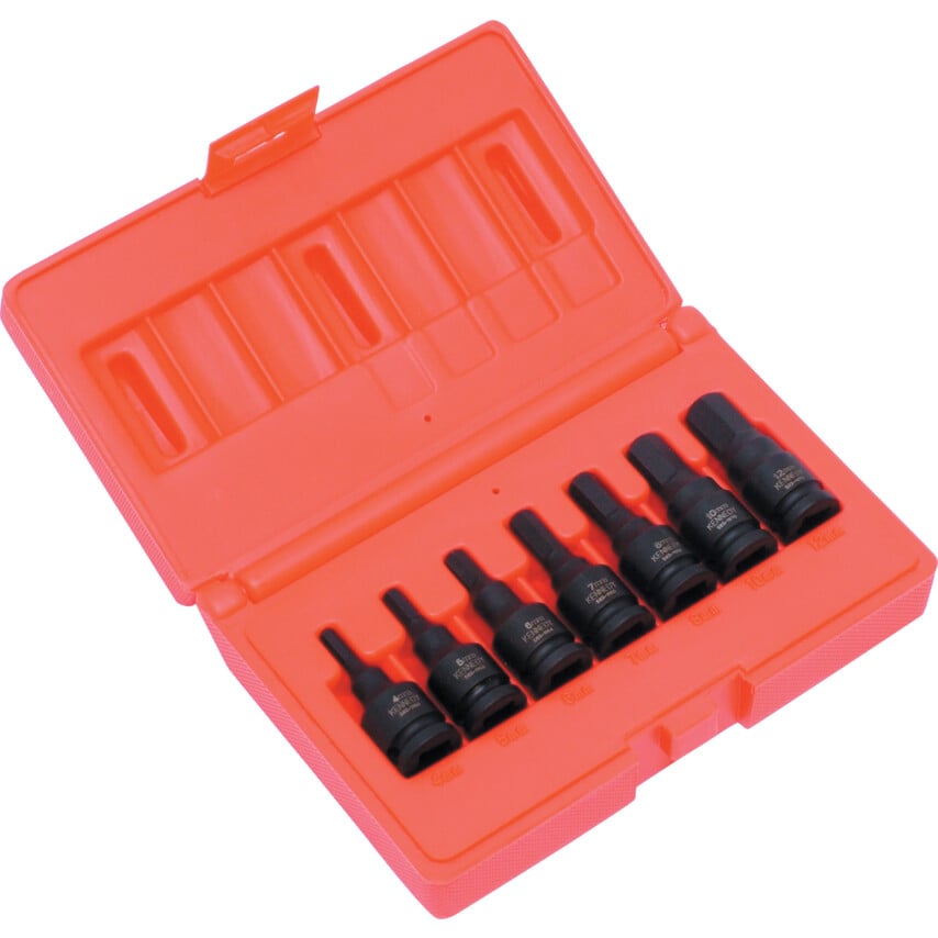 Hex Driver Impact Socket Set 3/8"Sq. DR 7 Piece