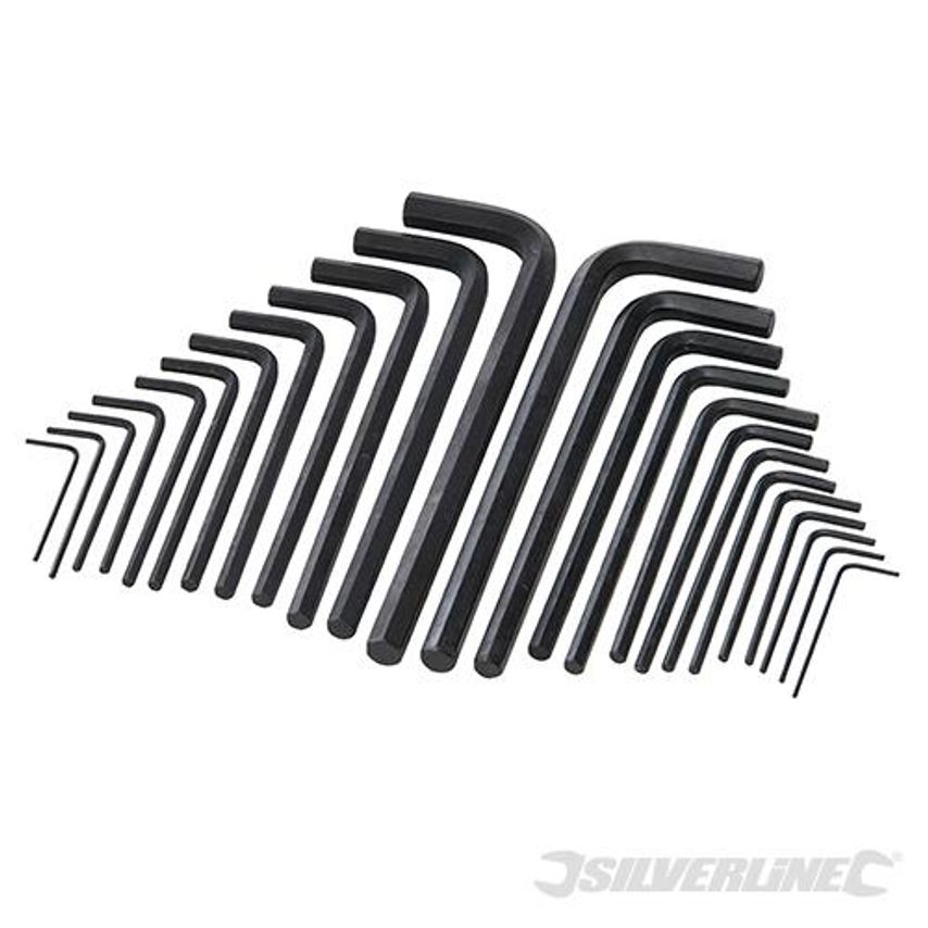Hex Key Long Series Set 25 Piece Metric & Af