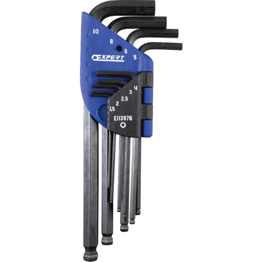 Hex Key Set, Ball End, 1.5-10mm, 9 Pieces
