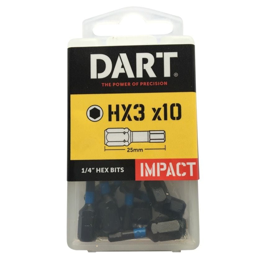 Hex No.3 Impact Driver Bit - Pack 10