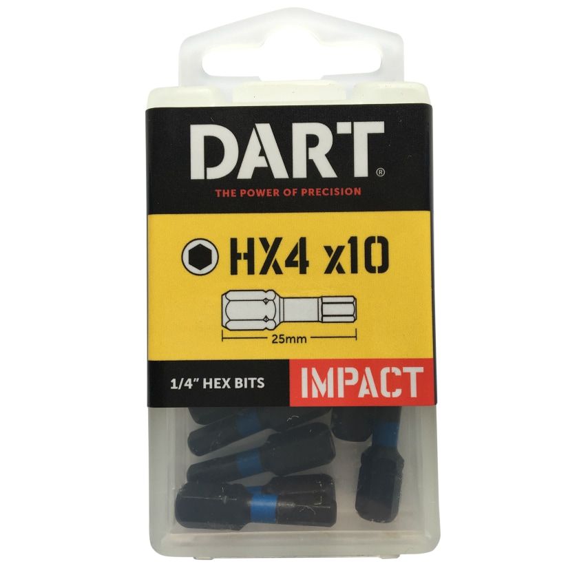 Hex No.4 Impact Driver Bit - Pack 10