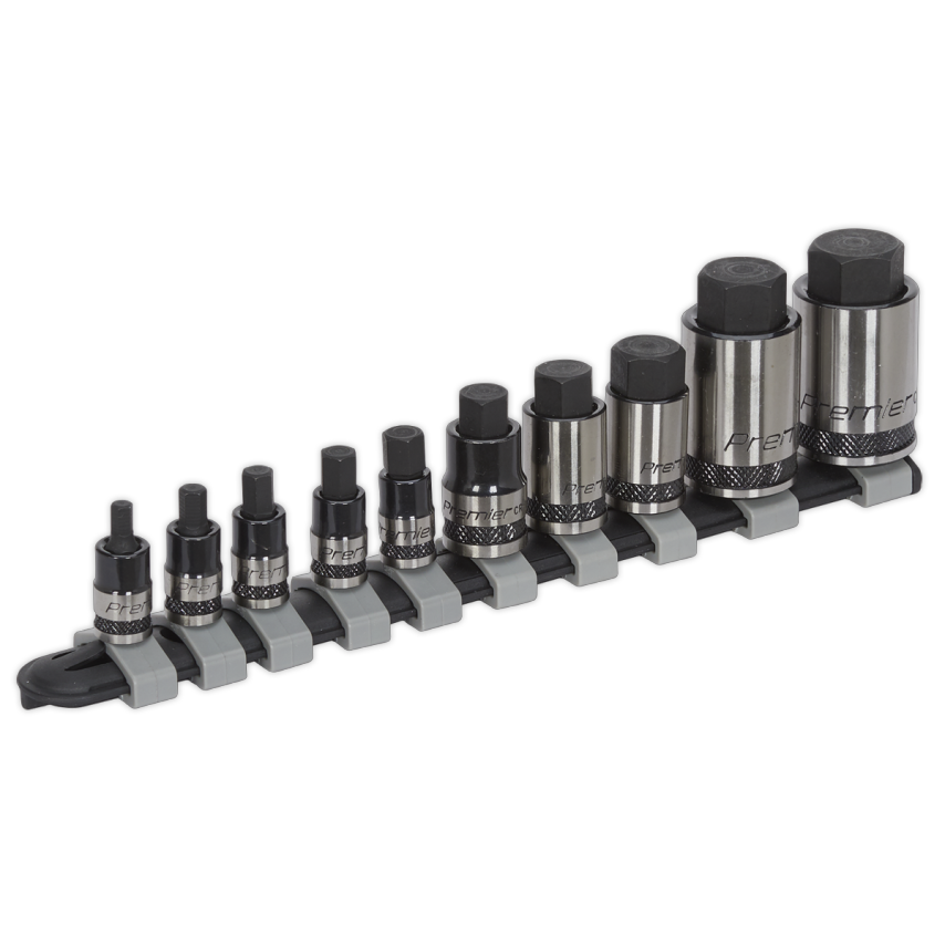 Hex Socket Bit Set10 Piece Stubby 1/4", 3/8" & 1/2" Square Drive Black Series