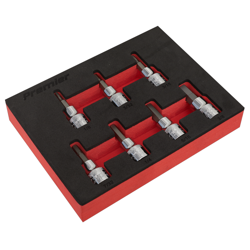 Hex Socket Bit Set7 Piece 3/8" Square Drive - Imperial
