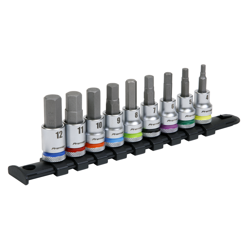 Hex Socket Bit Set9 Piece 3/8"SQ. Drive - Platinum