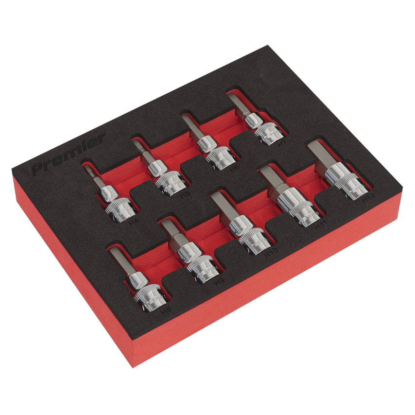 Hex Socket Bit Set9 Piece 3/8" Square Drive - Metric
