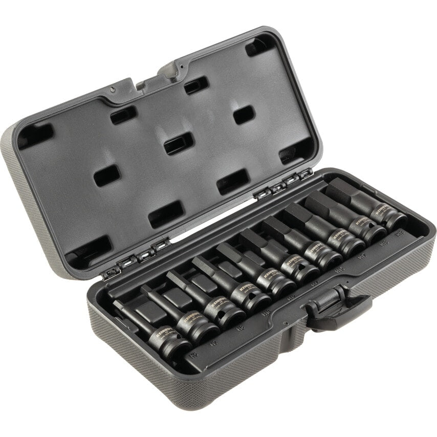 Hexagon Bit 1/2" Square Drive Impact Socket Set, 10 Piece