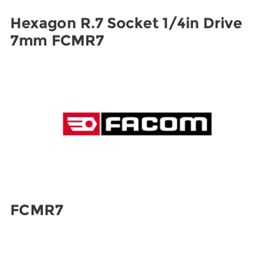 Hexagon R.7 Socket 1/4in Drive 7mm FCMR7