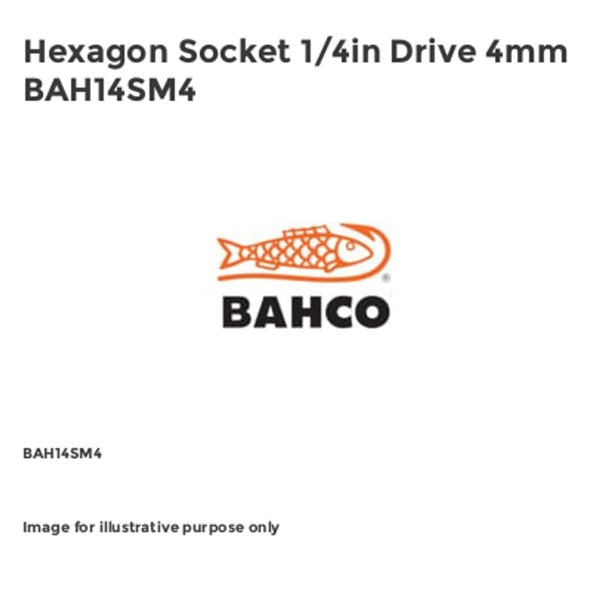 Hexagon Socket 1/4in Drive 4mm BAH14SM4