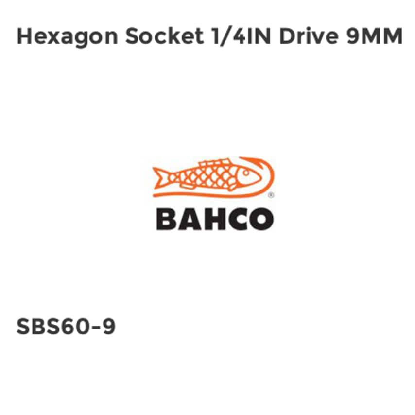Hexagon Socket 1/4in Drive 9mm BAH14SM9