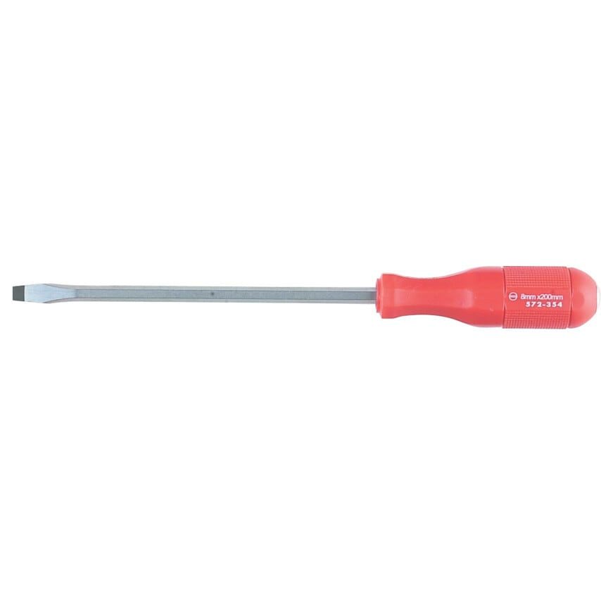 Hi-Grip Pound Thru Flat Head Screwdriver, 6.0mm Flared Tip, 100mm Blade
