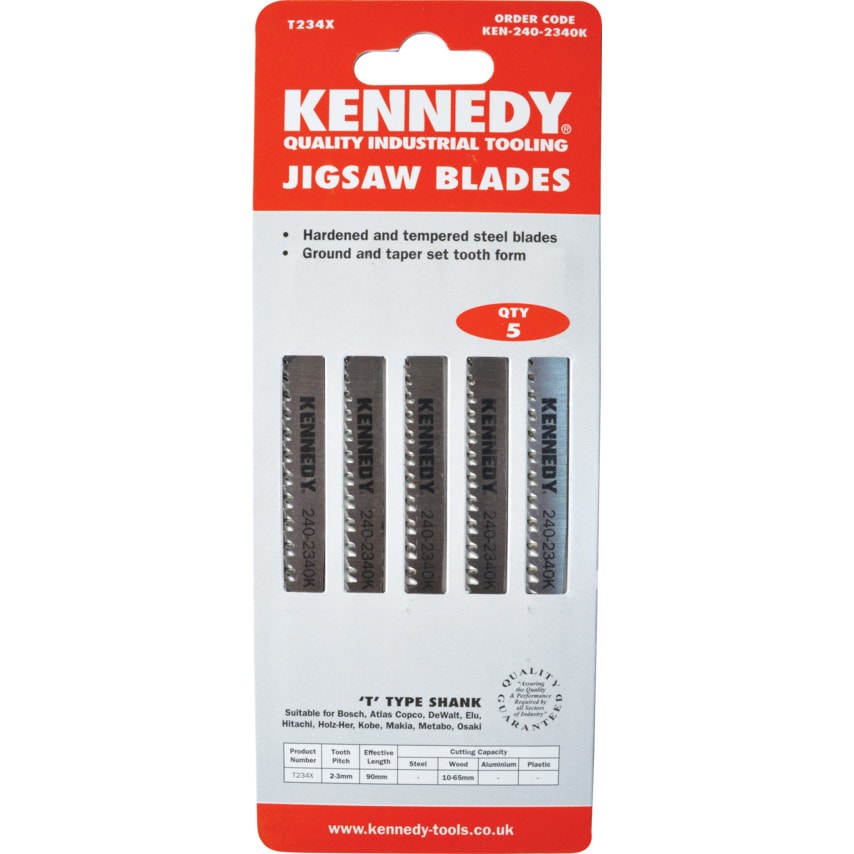 High Carbon Steel (Hcs) Jigsaw Blades for Wood and Wood Based Products (Type T234X) PKT-5