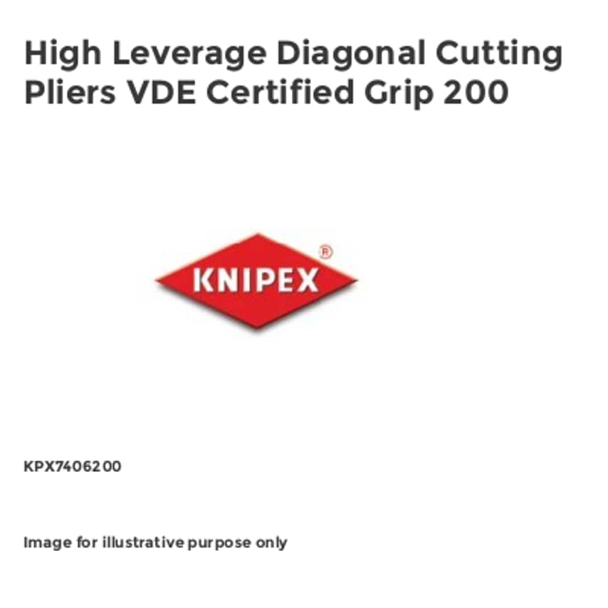 High Leverage Diagonal Cutting Pliers VDE Certified Grip 200 KPX7406200