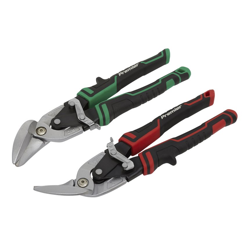 High Leverage Offset Aviation Tin Snip Set 2pc