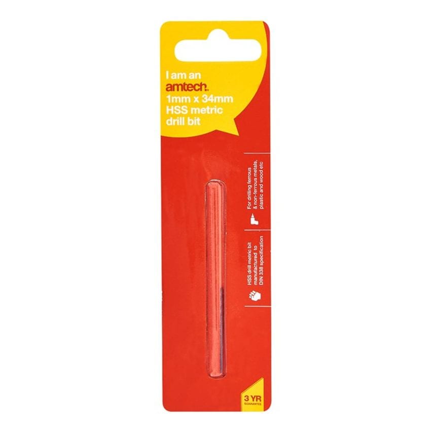 High Speed Steel (Hss) Metric Drill Bit (1mm X 34mm)