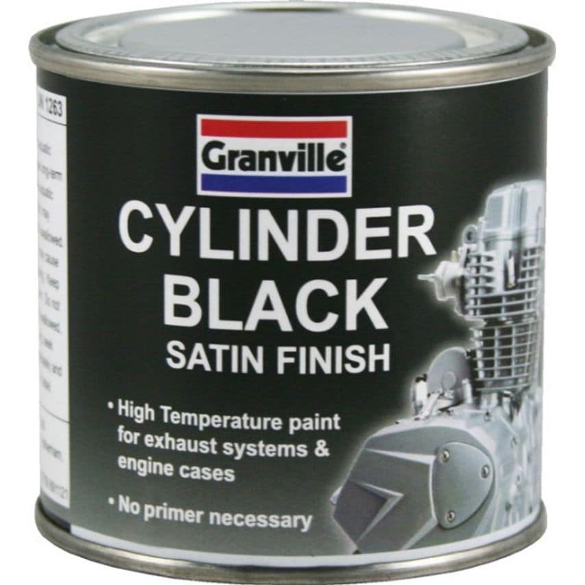 High Temperature Cylinder Paint Black Satin 100ml