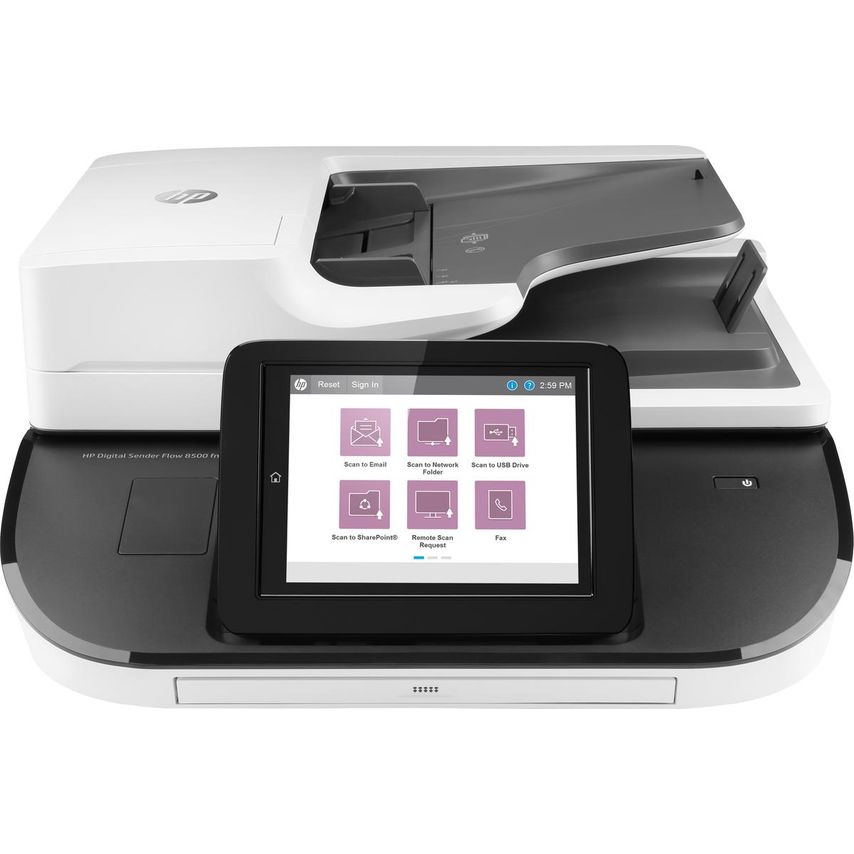 Hp Digital Sender Flow 8500fn2 - Document Scanner - Flatbed: Ccd / Adf: Cis - Duplex - 216 X 864 Mm - 600 Dpi X 600 Dpi - Up To 92 Ppm (Mono) / Up To 92 Ppm (Colour) - Adf (150 Sheets) - Up To 10000 Scans Per Day - Usb 2.0, Gigabit Lan, Usb 2.0 (Host)
