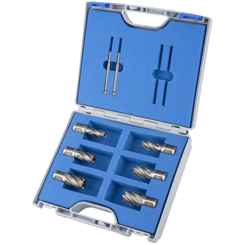 Hss-xe Uncoated Silver Annular Cutter 25mm Depth (SET-6)