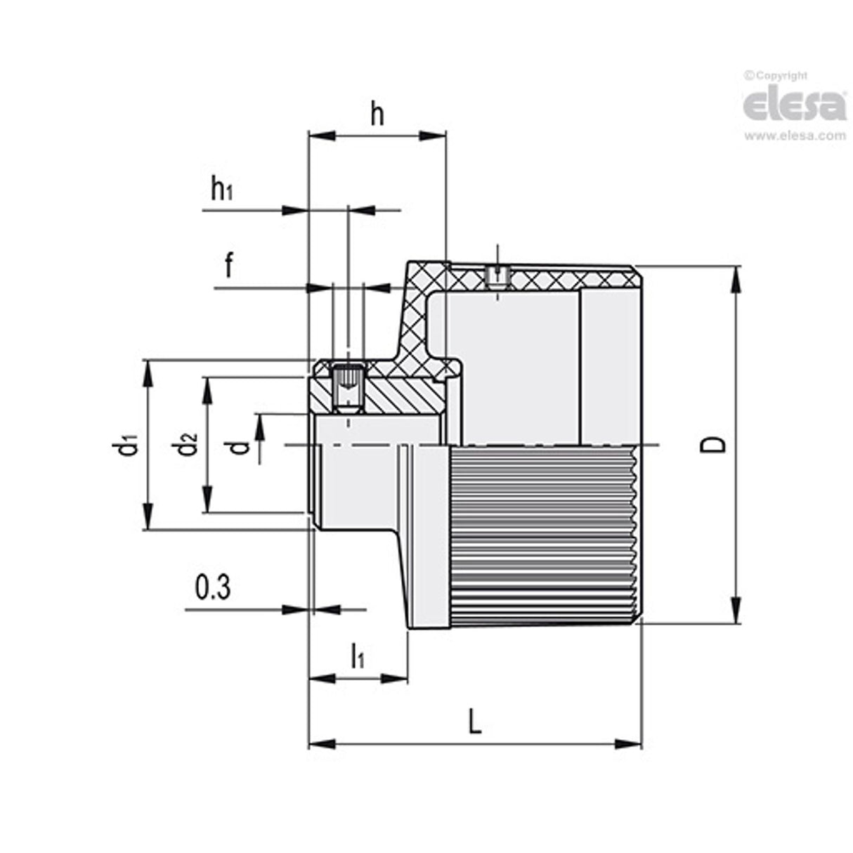 IZN-XX Knurled knobs for position indicators technopolymer IZN.80-GXX2 A-12