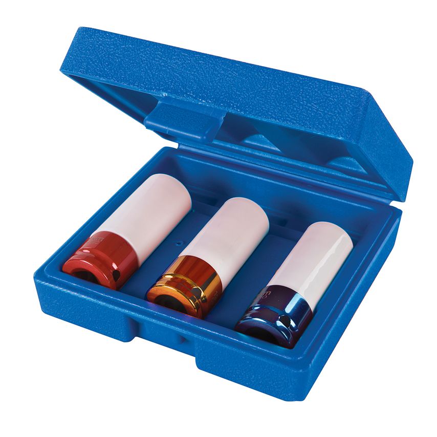 Impact Alloy Wheel Nut Socket Set 3 Piece 1/2"/17, 19 & 21mm