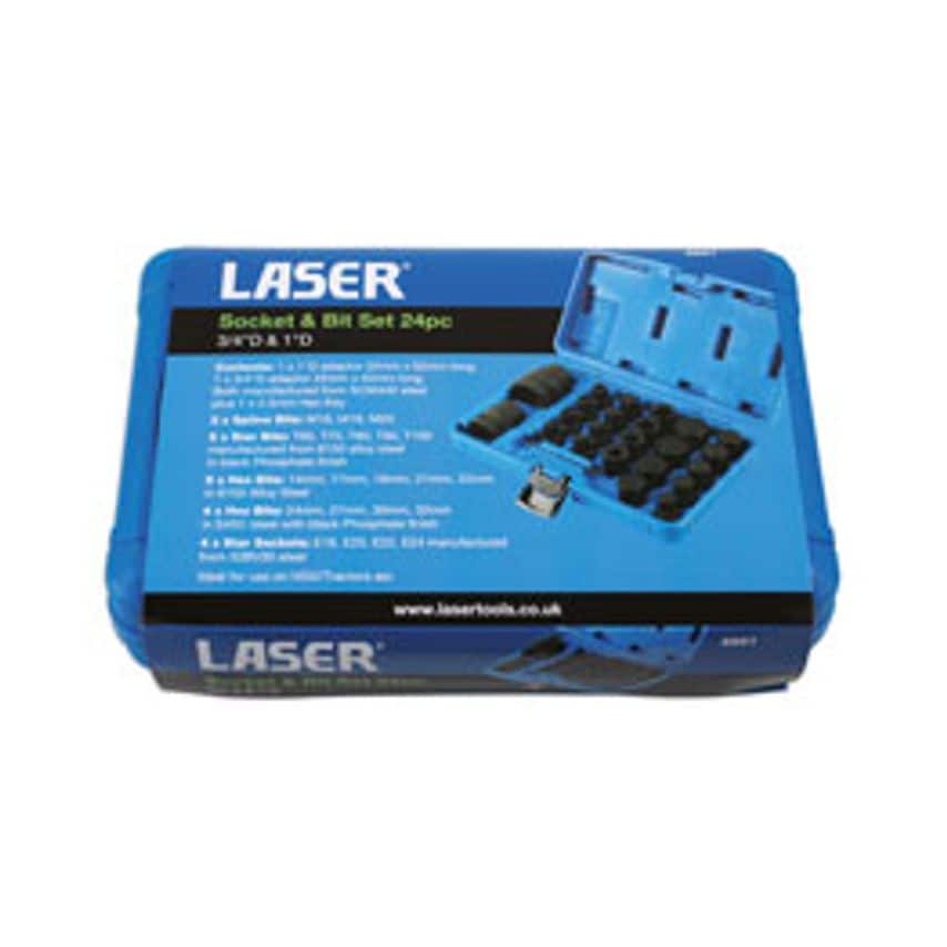 Impact Bit & Socket Set 3/4"D, 1"D 24 Piece