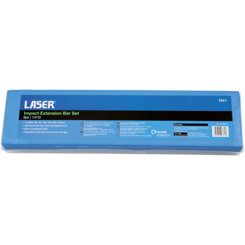 Impact Extension Bar Set 1/4inch Drive 6-Piece