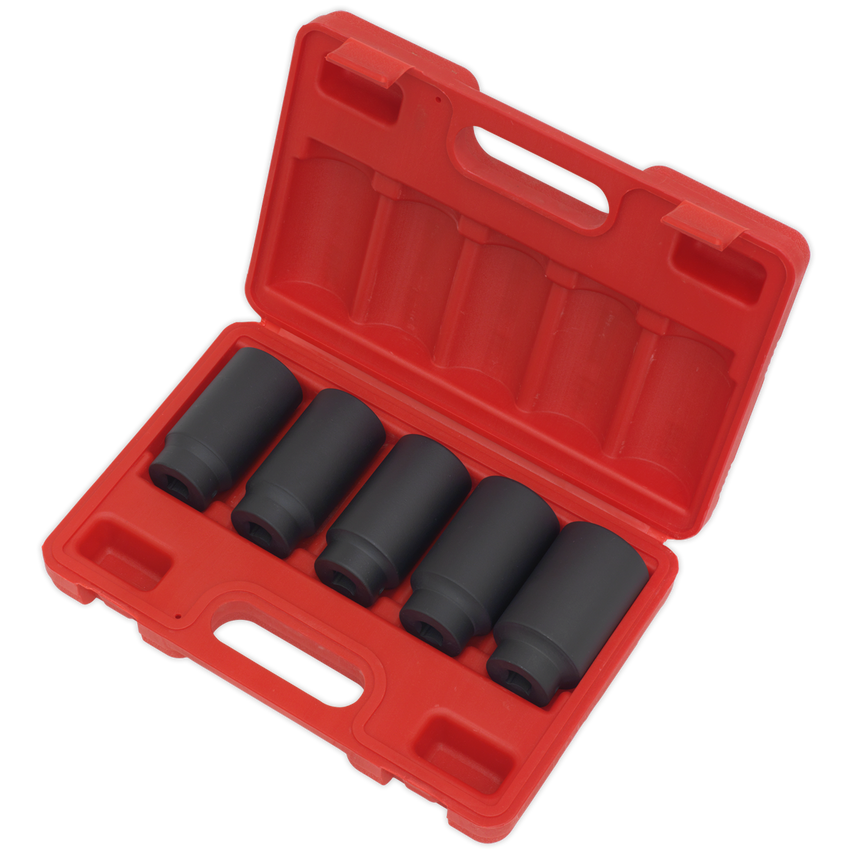 Impact Hub Nut Socket Set 5 Piece 1/2" Sq. Drive