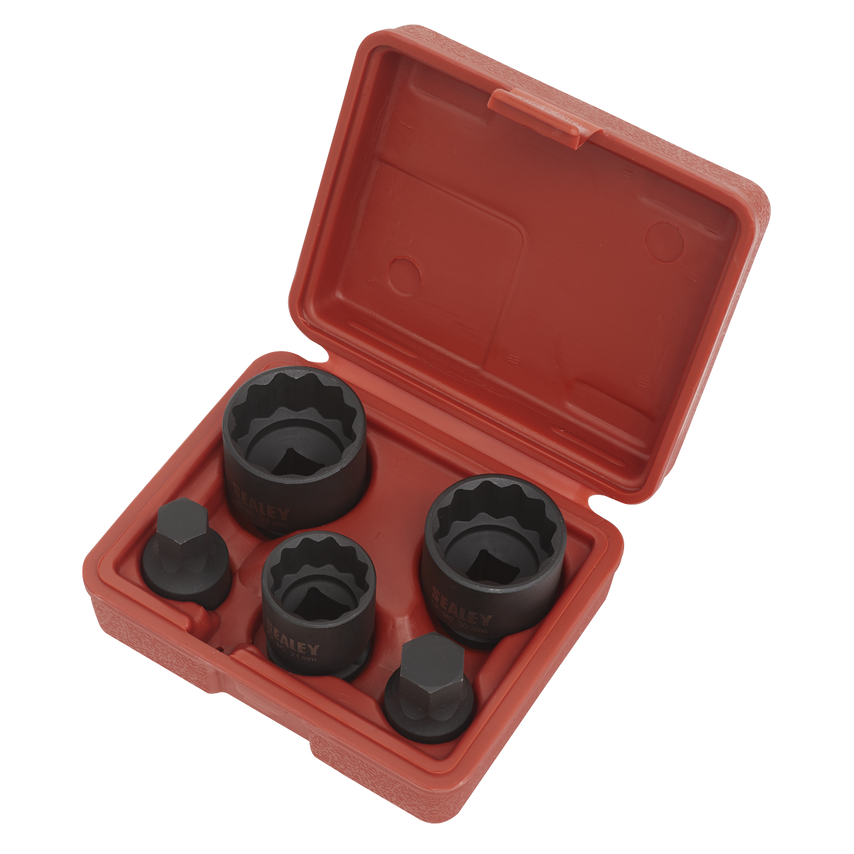 Impact Hub Socket & Socket Bit Set 5 Piece 12-Point 1/2" Sq. Drive