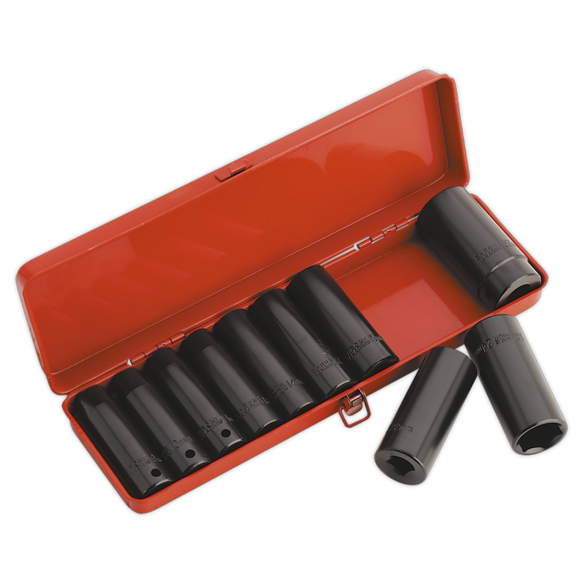 Impact Socket Set10 Piece 1/2" Square Drive Deep Metric