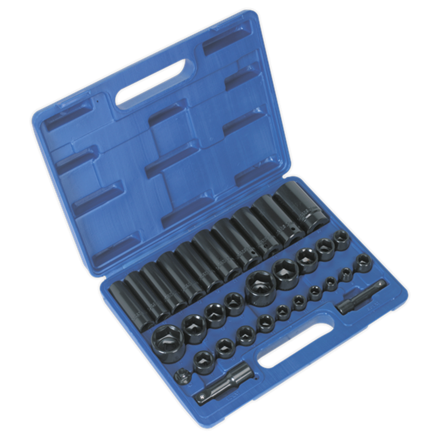 Impact Socket Set32 Piece Standard/Deep 3/8" & 1/2" Square Drive Metric/Imperial