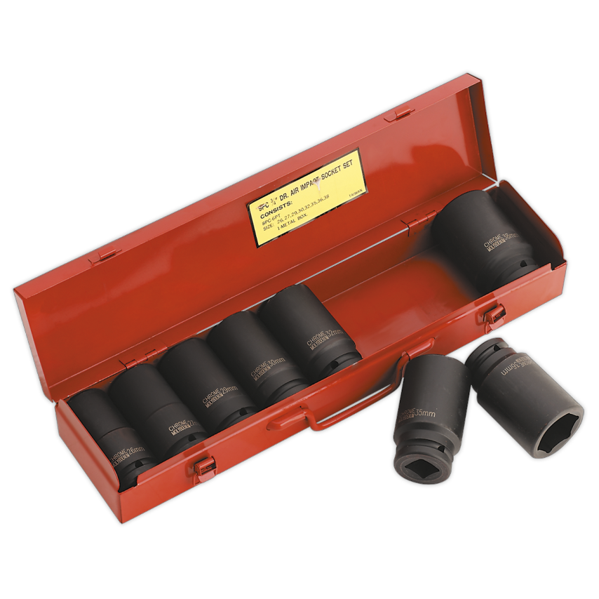 Impact Socket Set8 Piece 3/4" Square Drive Deep Metric