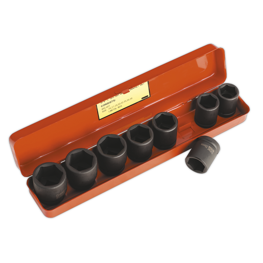 Impact Socket Set8 Piece 3/4" Square Drive Metric