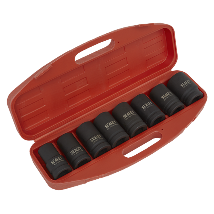 Impact Socket Set8 Piece Deep 1" Square Drive - Metric