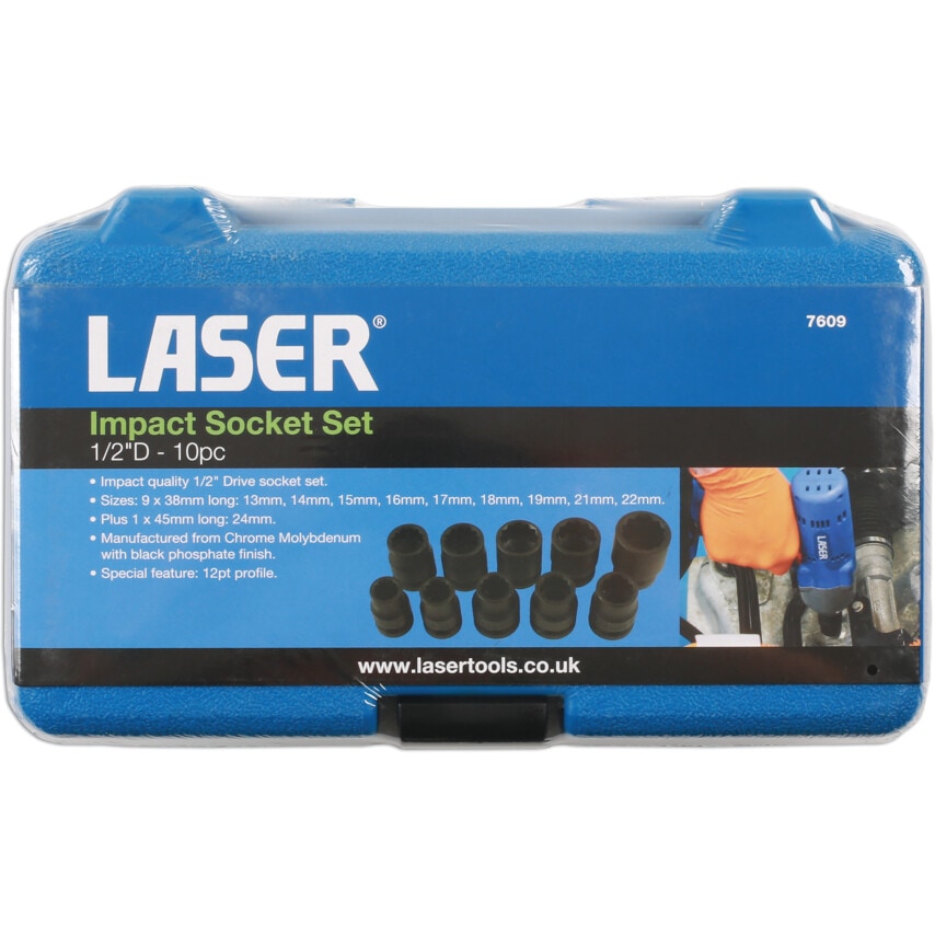 Impact Socket Set 1/2inch Drive 10-Piece